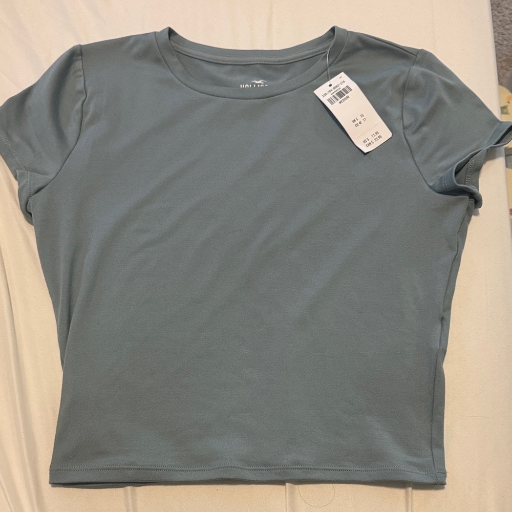 Hollister Women's Slate Blue Crop Top